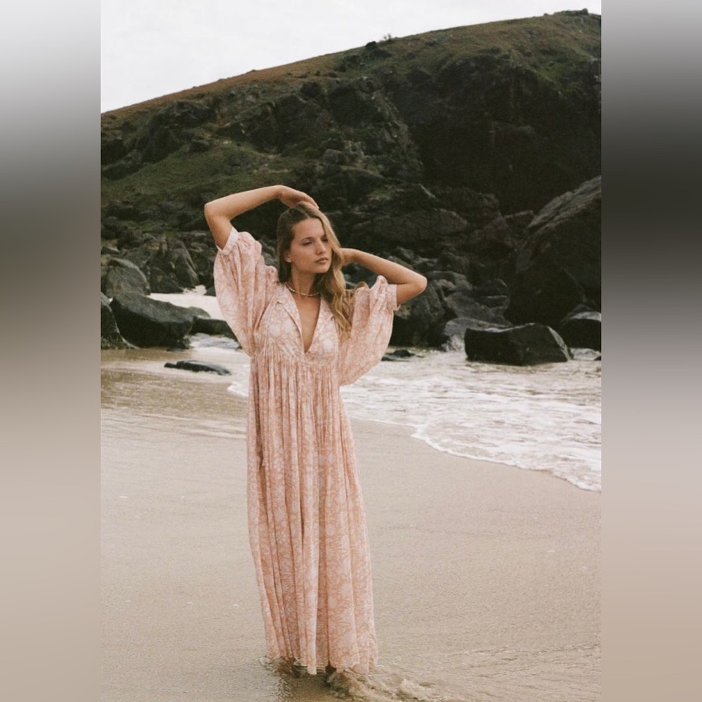 Daughters of India-Kyra Maxi Dress ~ Apricot Blush